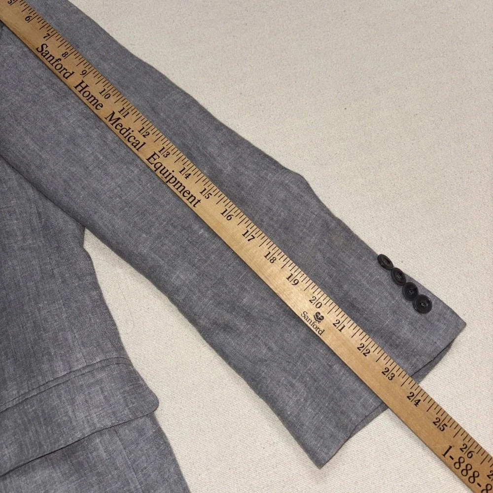 Michael Kors Mens Two Button Grey Blazer Linen Blend Suit Jacket Lightweight 42R